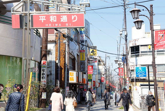 徒歩圏に点在する6つの商店街。そのうちの4つは、東口エリアに集積。