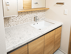 偏芯ボウル＆一面鏡+収納ボックス