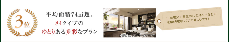 ���ϖʐ�74m2���A84�^�C�v�̂�Ƃ肠�鑽�ʂȃv����