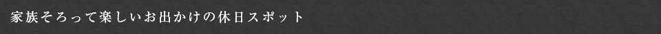 家族そろって楽しいお出かけの休日スポット