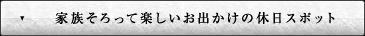 家族そろって楽しいお出かけの休日スポット